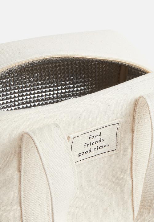 H&M - Cotton canvas lunch cool bag - light beige