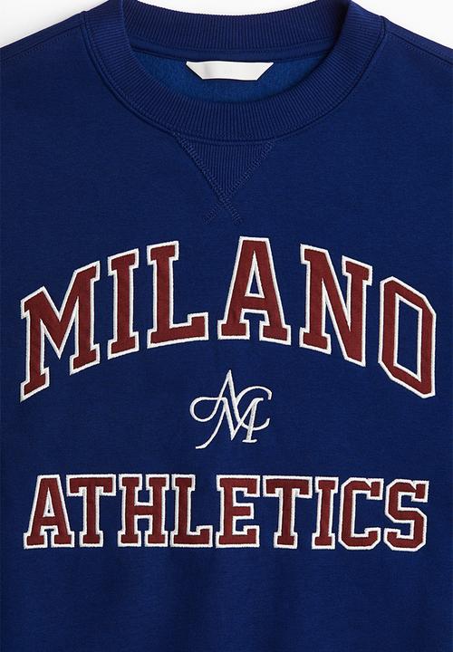 H&M - Text-motif sweatshirt - blue/milano