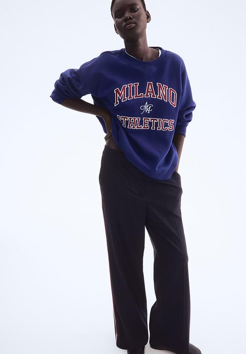 H&M - Text-motif sweatshirt - blue/milano