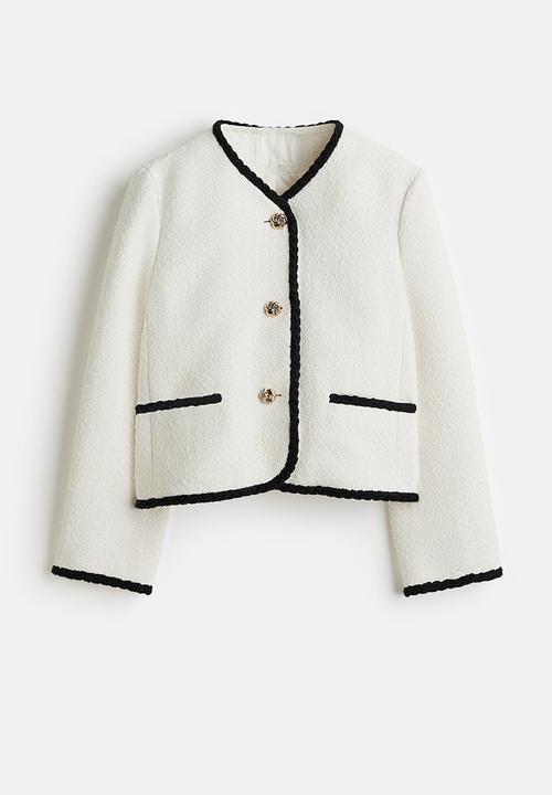 H&M - Bouclé jacket - white & black