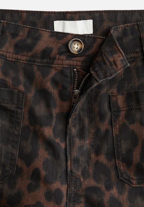 H&M - Wide high jeans - dark brown leopard print