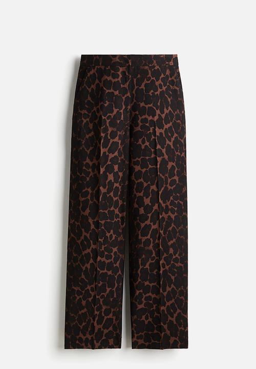 H&M - Tailored trousers - brown leopard print 