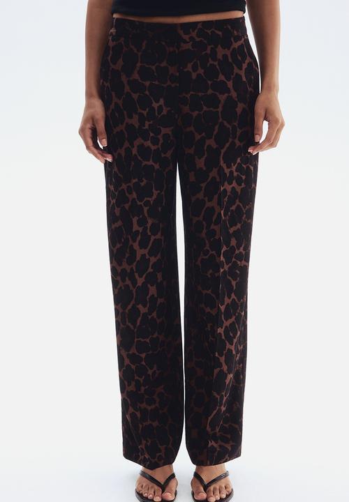 H&M - Tailored trousers - brown leopard print 