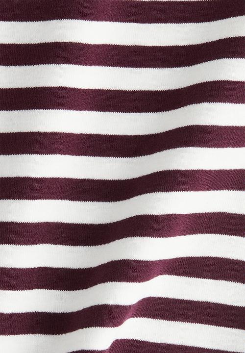 H&M - Cotton T-shirt - burgundy/striped