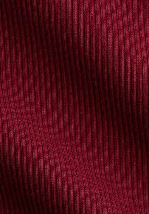 H&M - Ribbed boat-neck top - dark red 