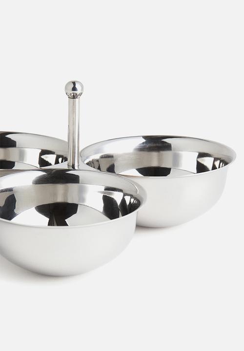 H&M - Stainless steel triple serving bowl - silver-coloured
