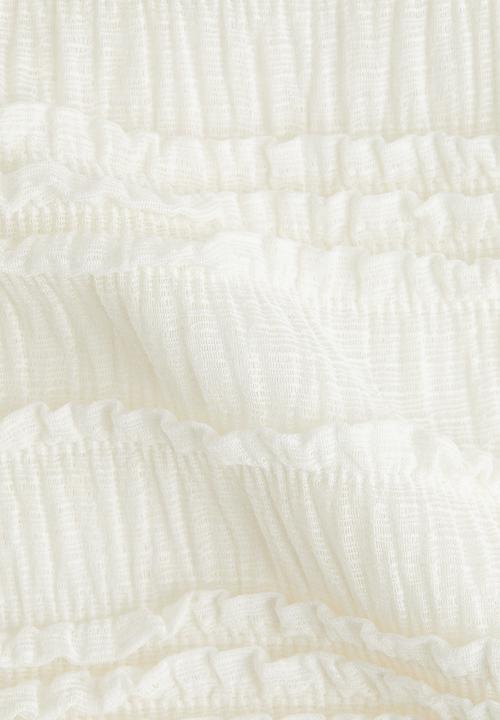 H&M - Frill-trimmed peplum top - white