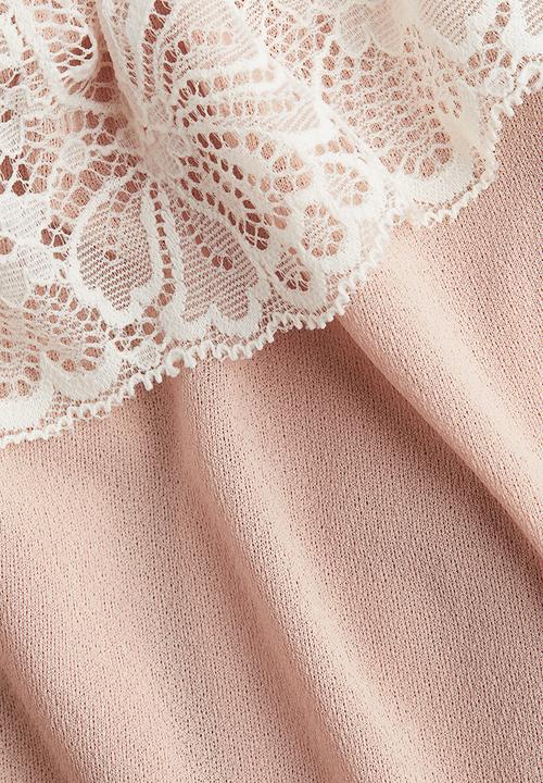 H&M - Bubble-hem strappy top - peach pink