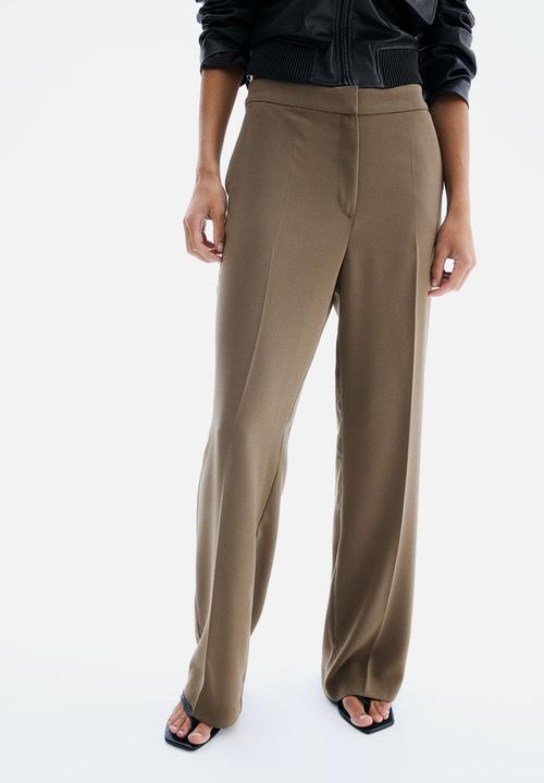 H&M - Straight crease-leg trousers - dark beige