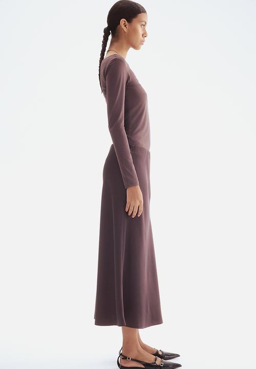 H&M - Midi skirt -  dark purple 