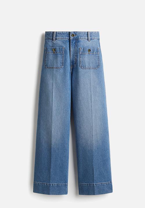 H&M - Wide high ankle jeans - denim blue