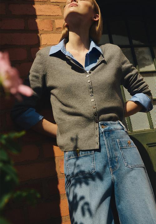 H&M - Wide high ankle jeans - denim blue