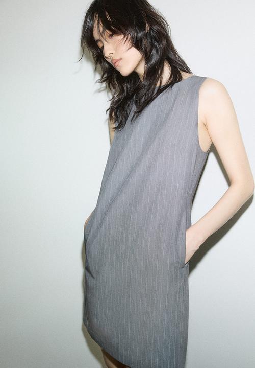H&M - Shift dress - grey pinstriped