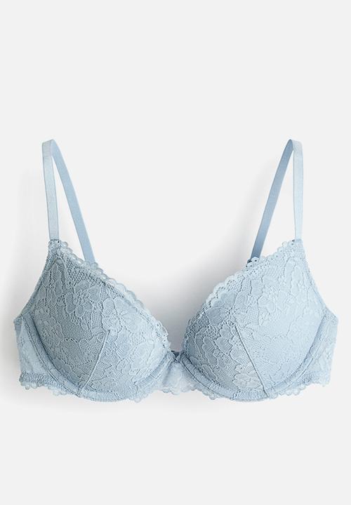H&M - Lace super push-up bra - light blue