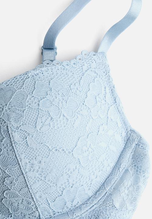 H&M - Lace super push-up bra - light blue