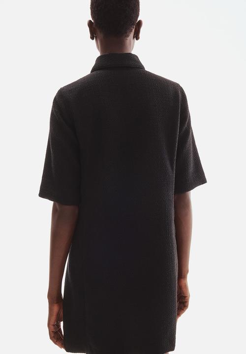 H&M - Collared bouclé dress - black