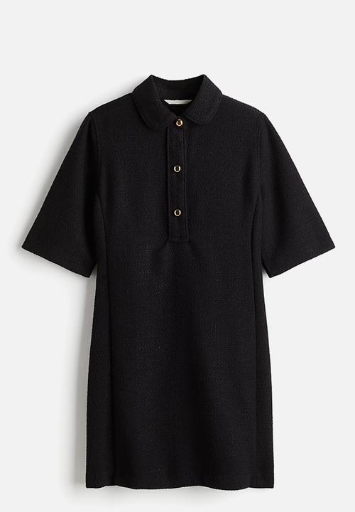 H&M - Collared bouclé dress - black