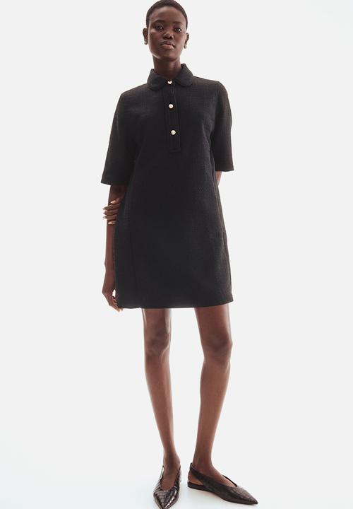H&M - Collared bouclé dress - black