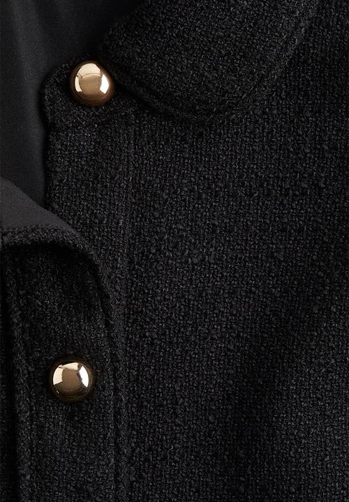 H&M - Collared bouclé dress - black