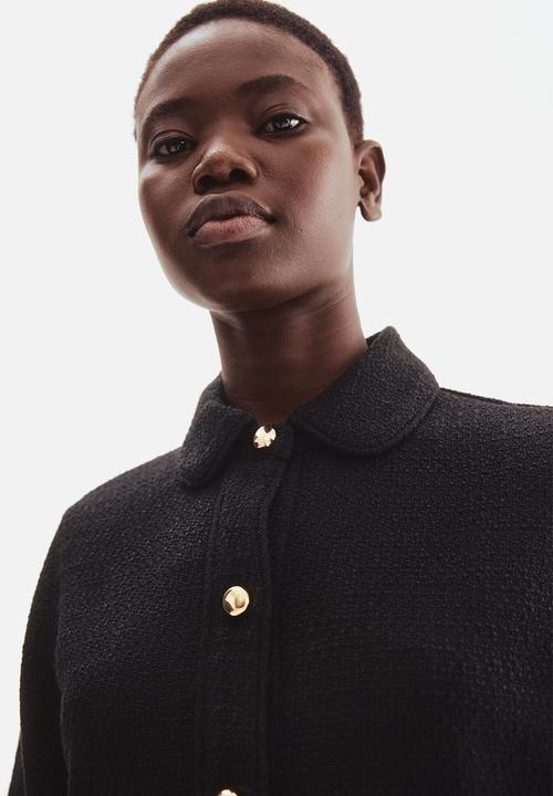 H&M - Collared bouclé dress - black