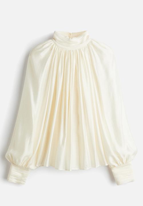 H&M - Draped blouse - white