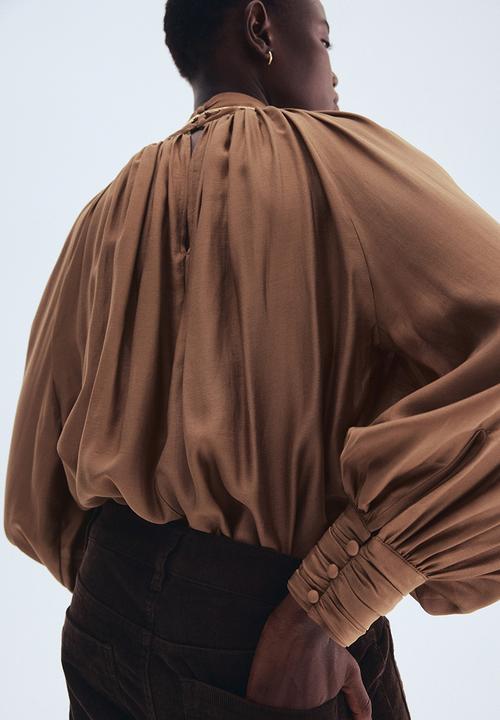 H&M - Draped blouse - brown