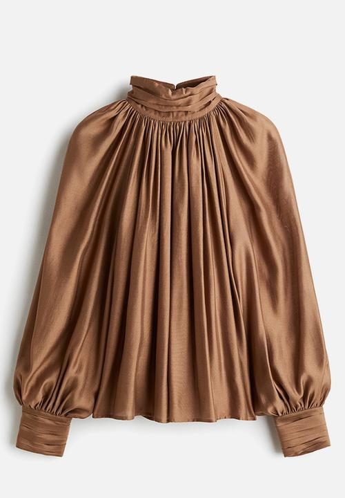 H&M - Draped blouse - brown