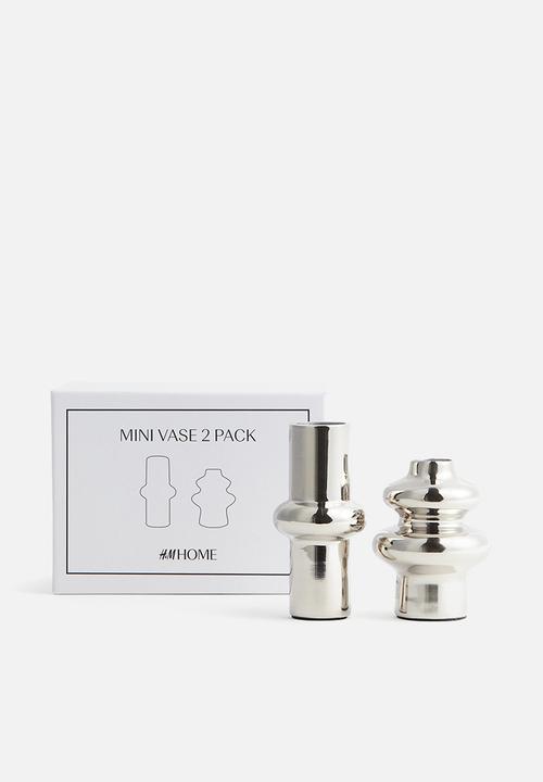 H&M - 2 Pack mini metal vases - silver-coloured