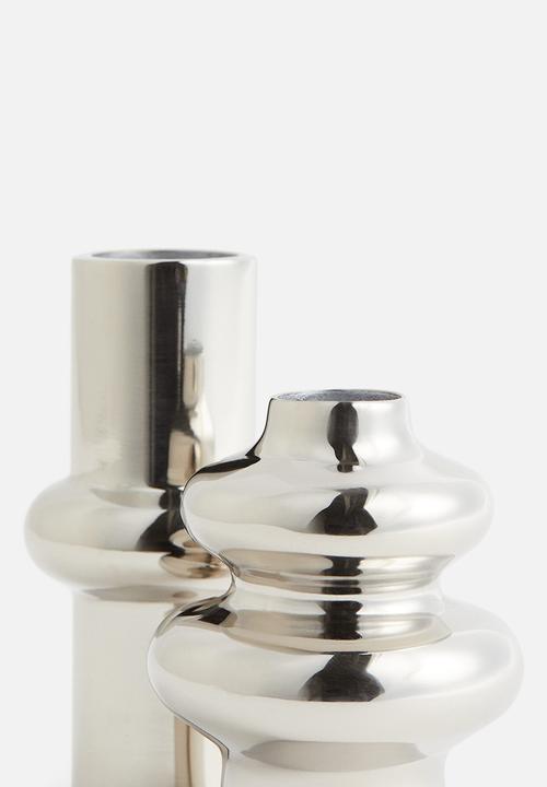 H&M - 2 Pack mini metal vases - silver-coloured