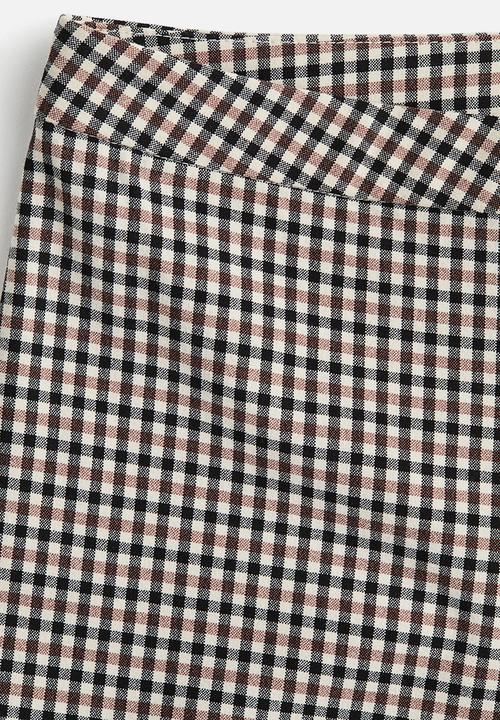 H&M - Flared trousers - beige checked