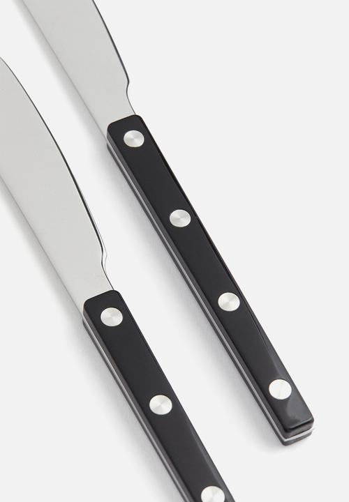 H&M - 2 Pack stainless steel butter knives - black