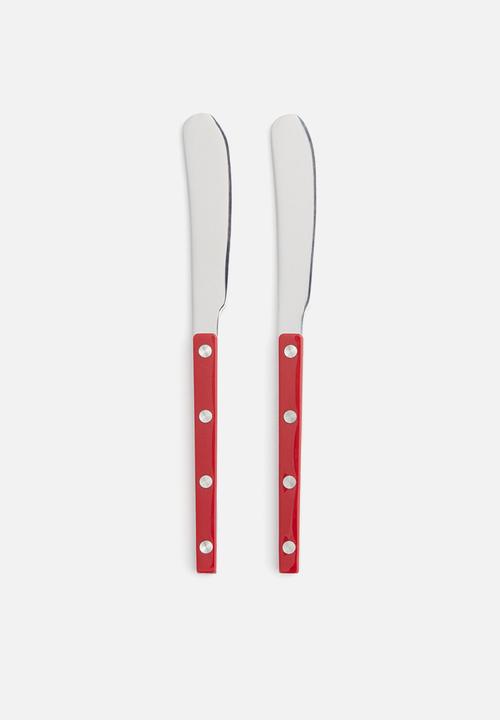 H&M - 2 Pack stainless steel butter knives - red