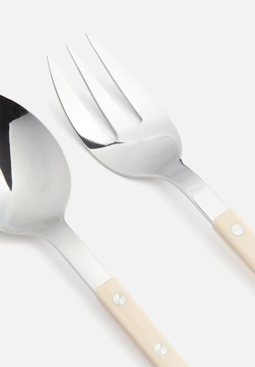 H&M - Stainless steel salad servers - light beige