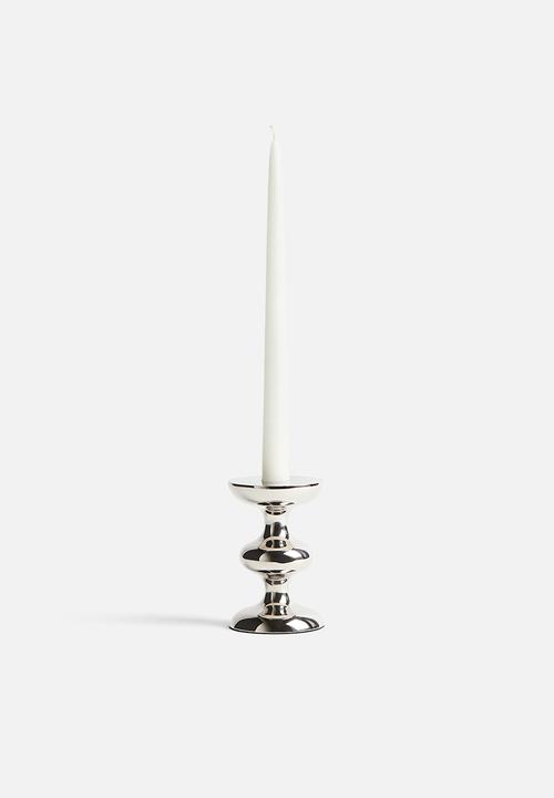 H&M - Small metal candle holder - silver-coloured