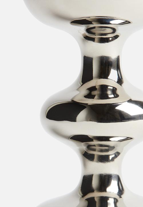 H&M - Small metal candle holder - silver-coloured