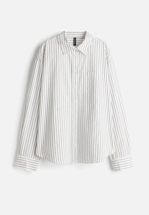 H&M - Oversized cotton shirt - multi,white