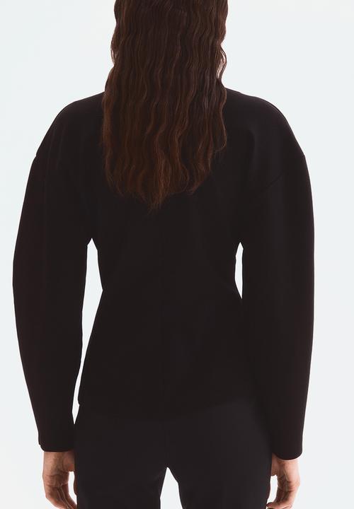 H&M - Waisted cardigan - black