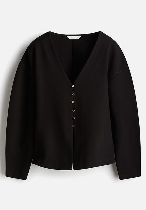 H&M - Waisted cardigan - black