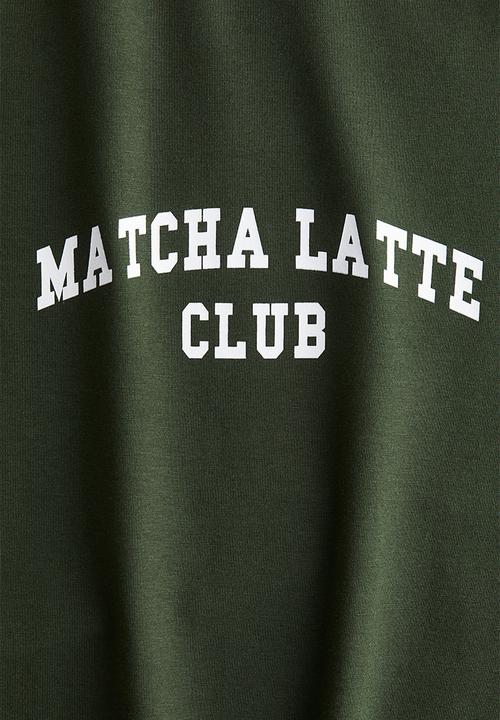 H&M - T-shirt - dark green matcha latte
