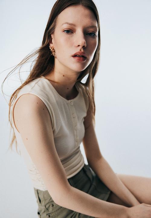 H&M - Draped vest top - cream