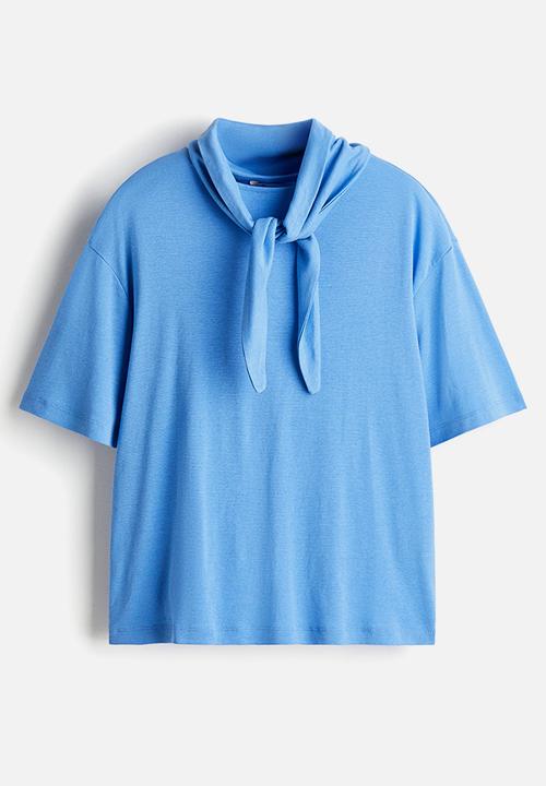 H&M - Scarf-collar top - blue