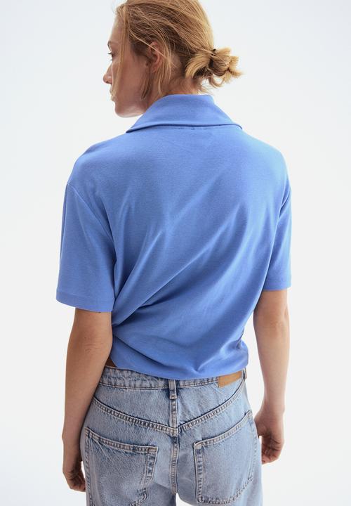 H&M - Scarf-collar top - blue