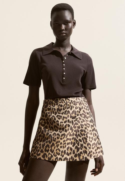 H&M - Wrap skort - beige/leopard print 