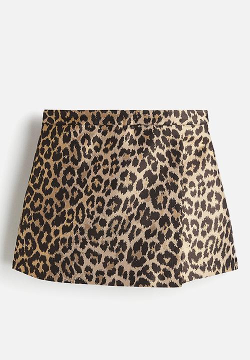 H&M - Wrap skort - beige/leopard print 