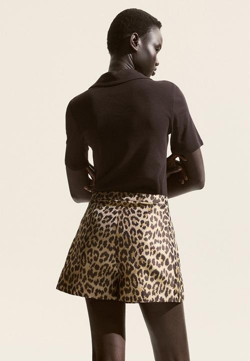H&M - Wrap skort - beige/leopard print 
