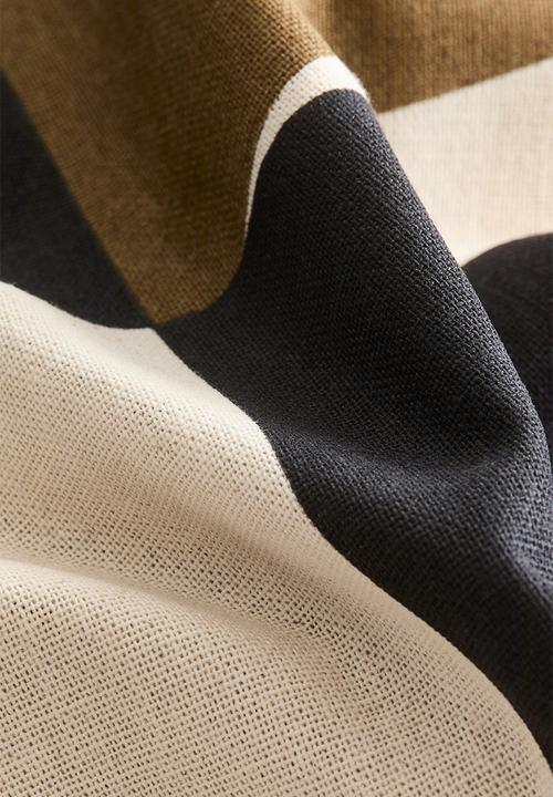 H&M - Patterned cushion cover -  khaki green & colour block