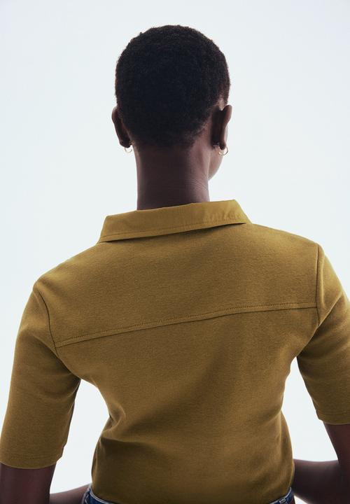 H&M - Collared top - olive green