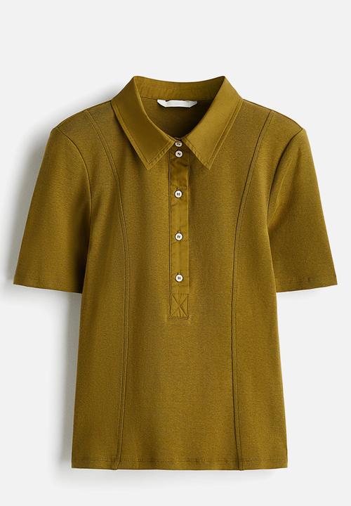 H&M - Collared top - olive green