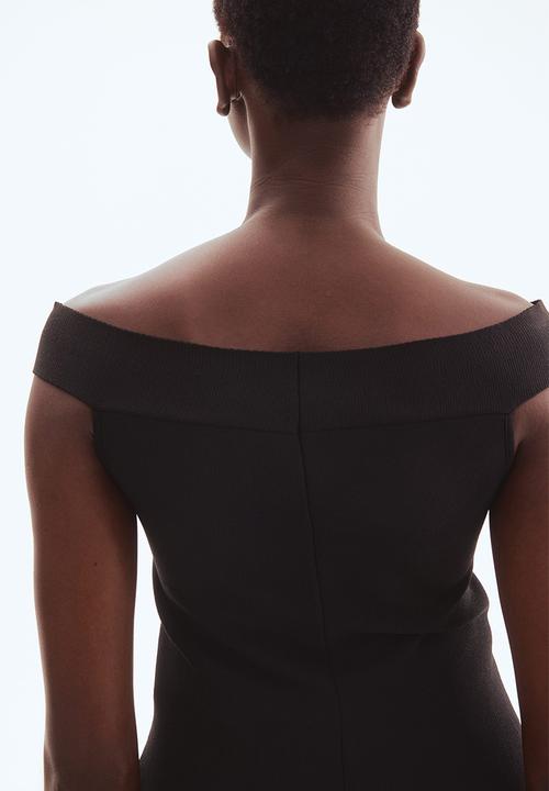 H&M - Off-the-shoulder peplum top - black