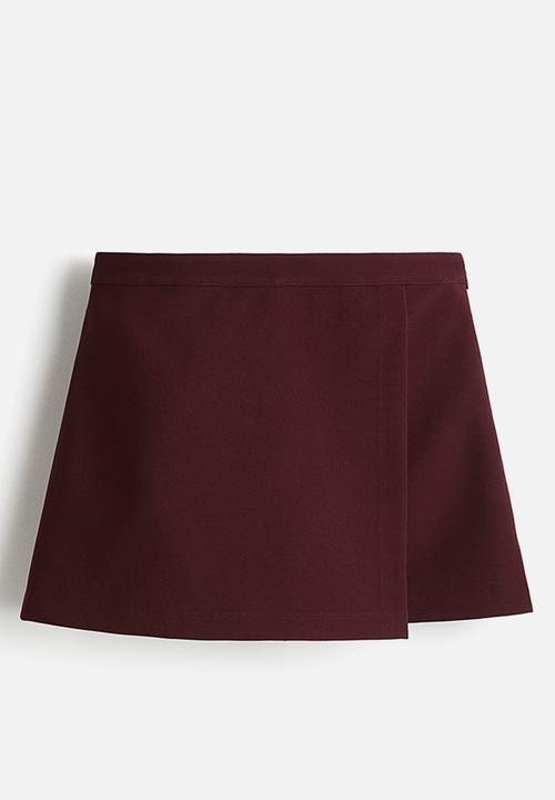 H&M - Wrap skort -  burgundy